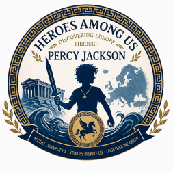 Logotip Heroes Among Us: Discovering Europe through Percy Jackson